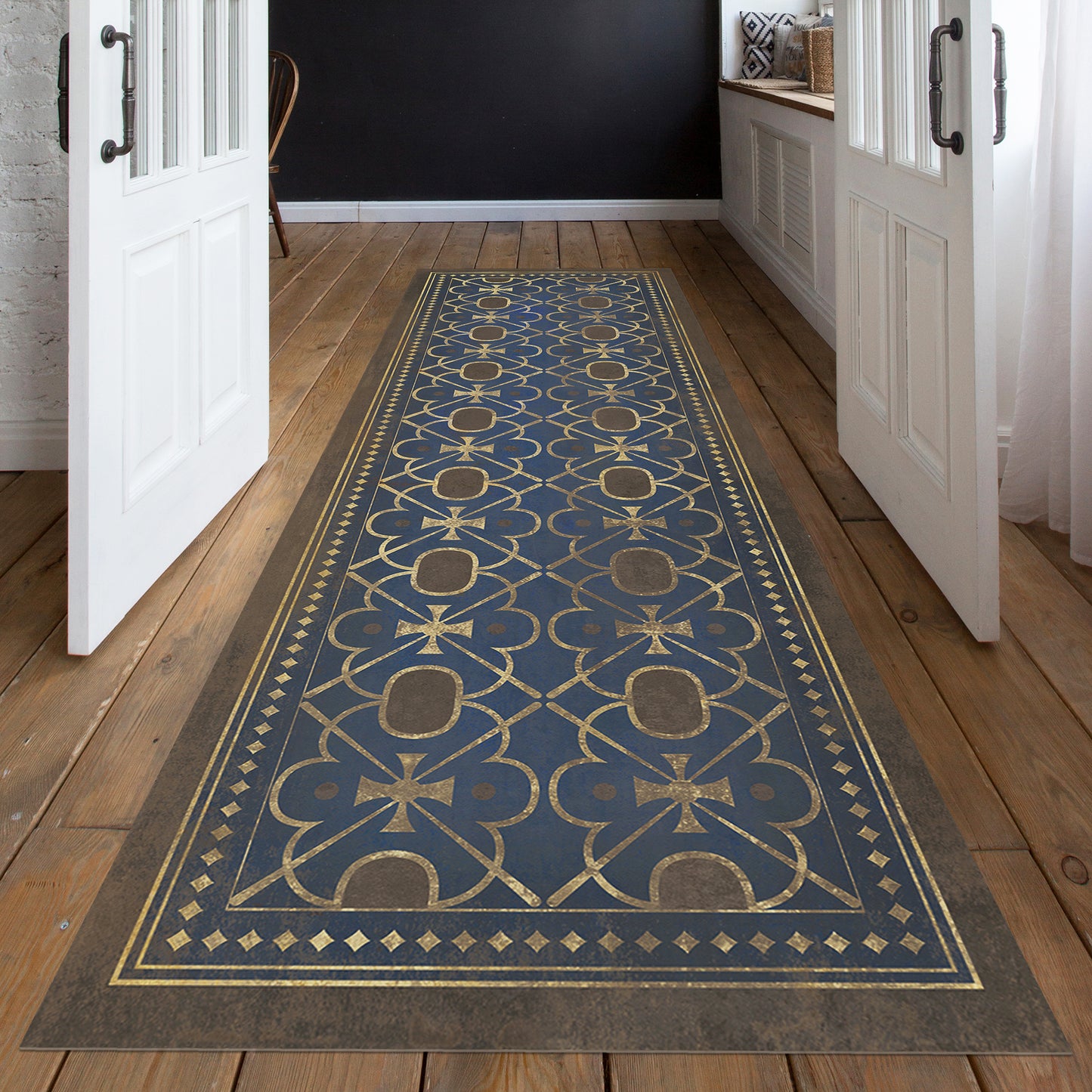 Vintage Vinyl Rug - Pattern 5 - Inspector Lestrade