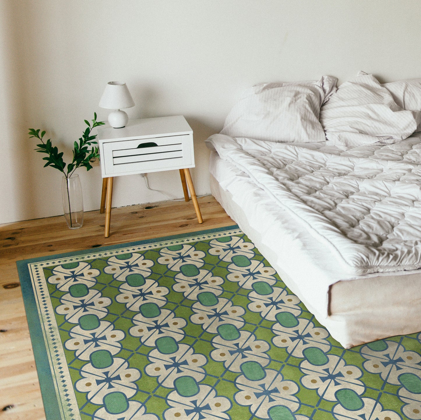 Vintage Vinyl Rug - Pattern 5 - Mrs Peacock