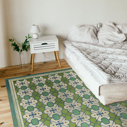 Vintage Vinyl Rug - Pattern 5 - Mrs Peacock