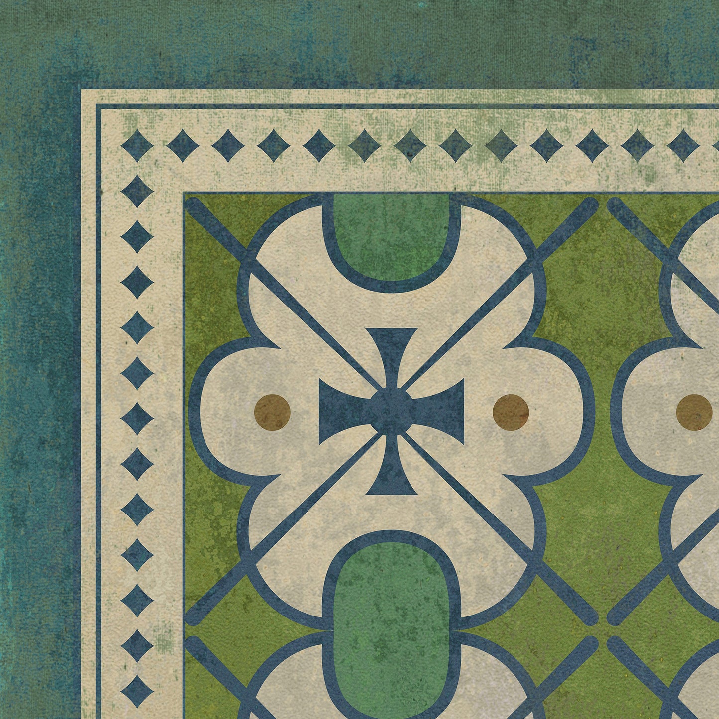 Vintage Vinyl Rug - Pattern 5 - Mrs Peacock