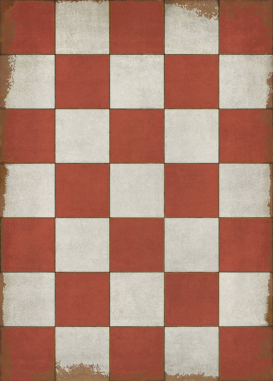 Vintage Vinyl Rug - Pattern 7 - Checked Out