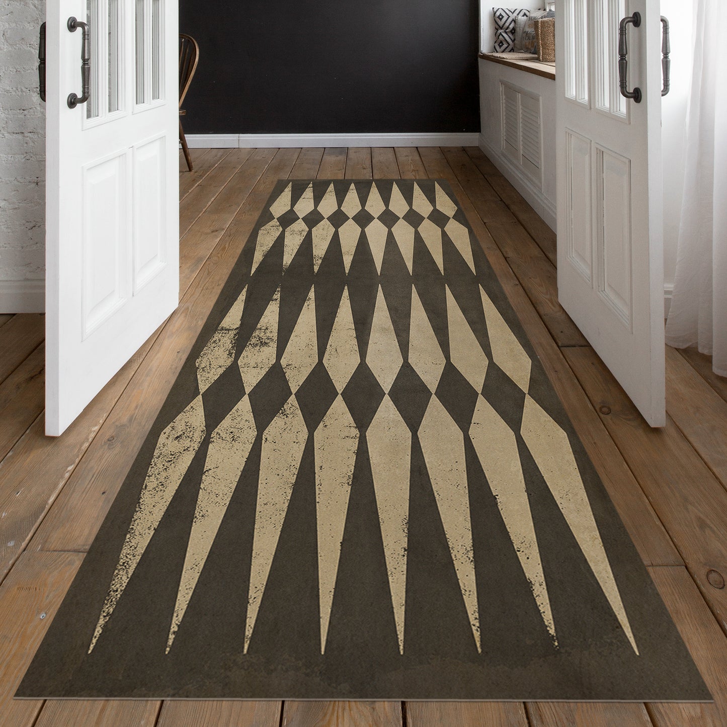 Vintage Vinyl Rug - Pattern 8 - Backgammon