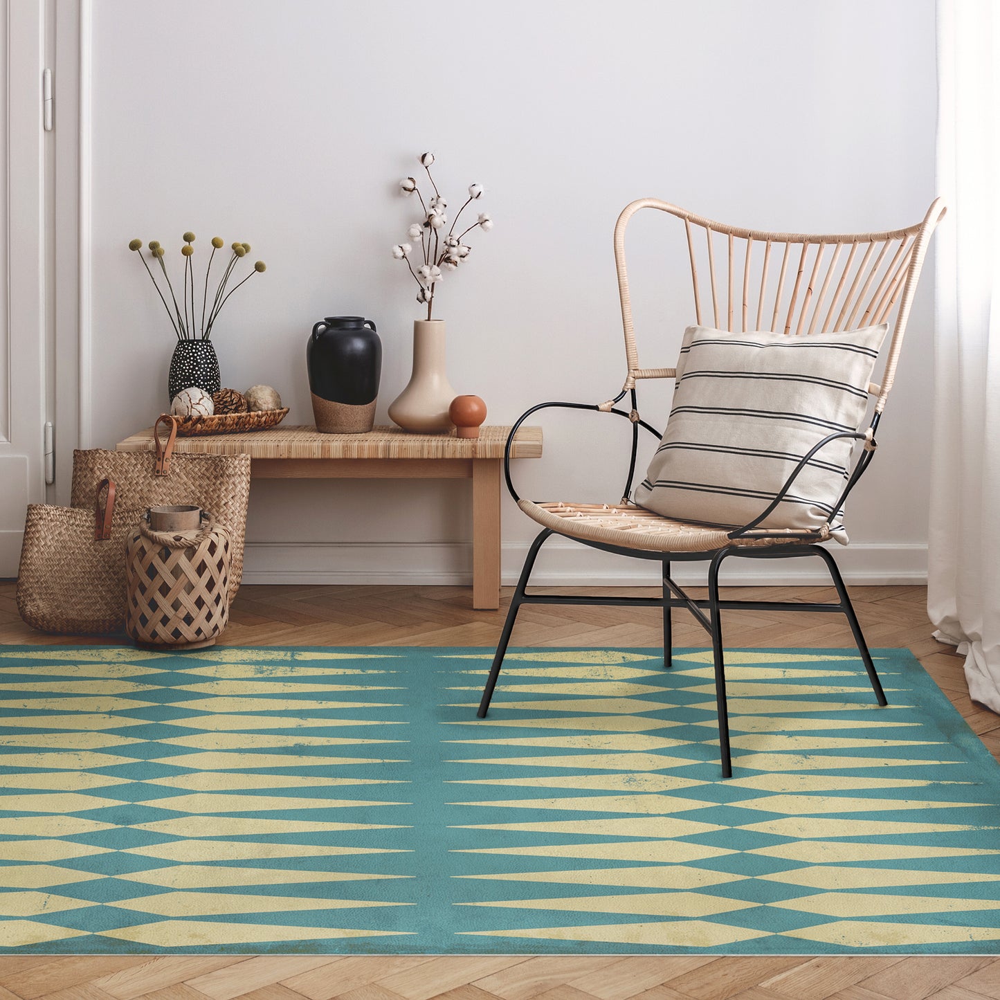 Vintage Vinyl Rug - Pattern 8 - Lady of the Lake