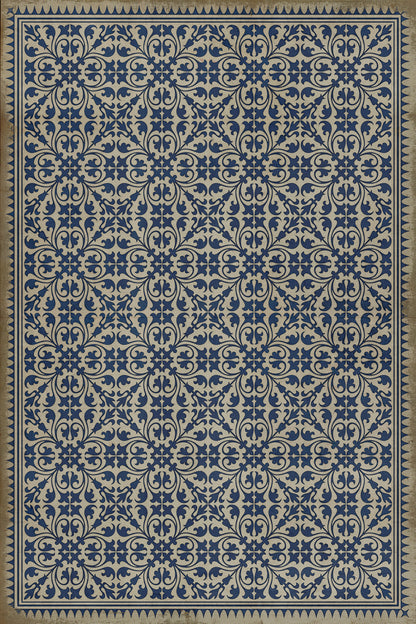 Vintage Vinyl Rug - Pattern 21 - Mad Hatter Tea Party