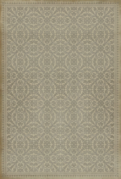 Vintage Vinyl Rug - Pattern 21 - the White Rabbit