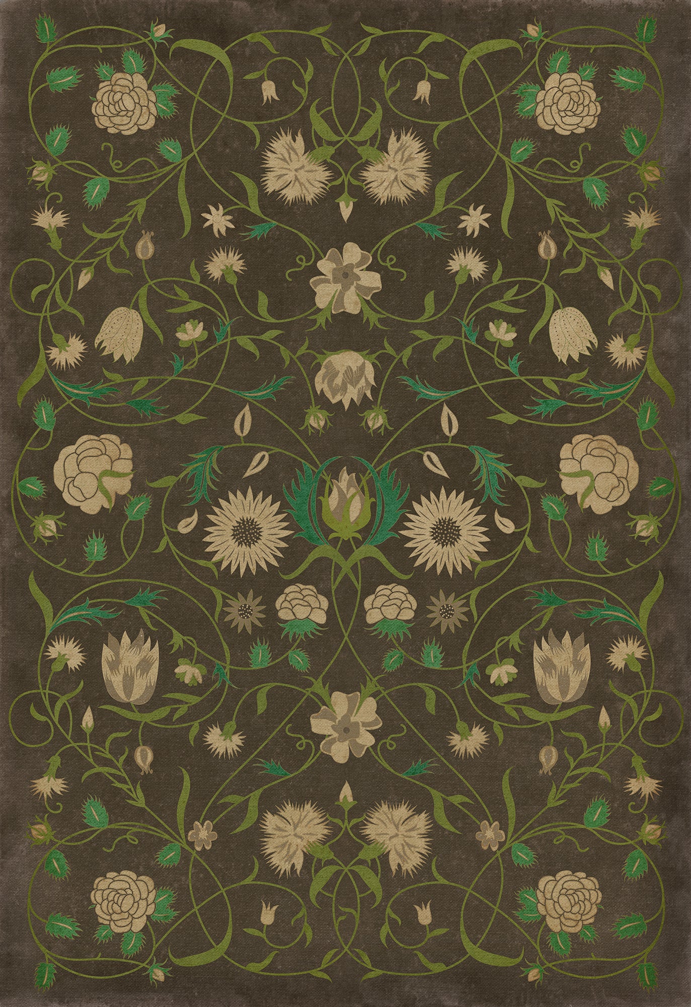 Vintage Vinyl Rug - Floral - Emma