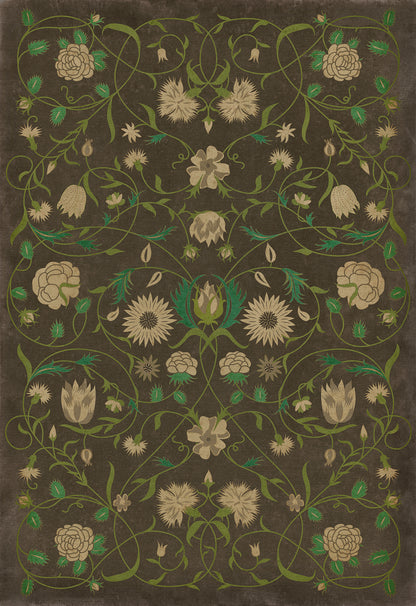 Vintage Vinyl Rug - Floral - Emma