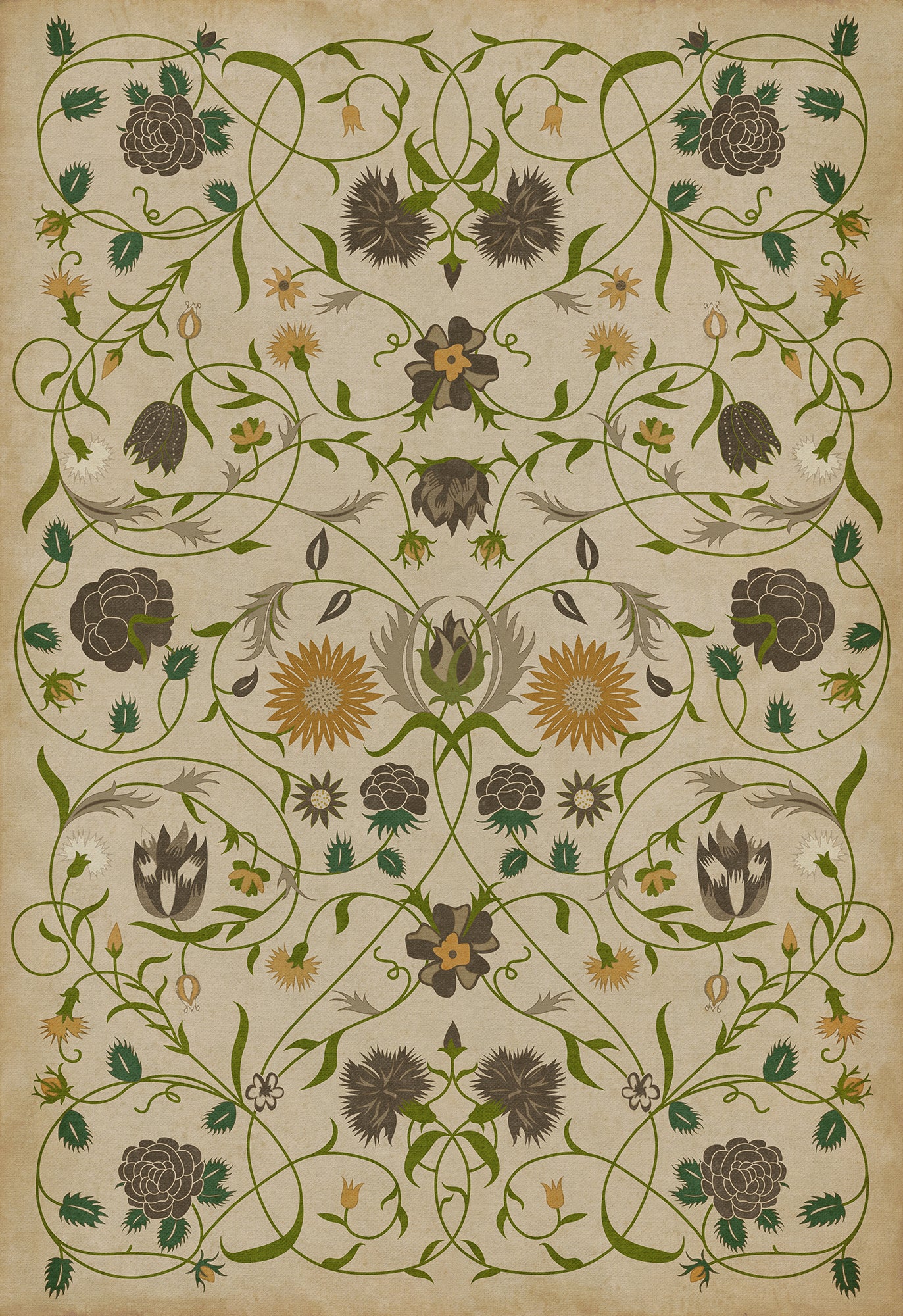 Vintage Vinyl Rug - Floral - Martha