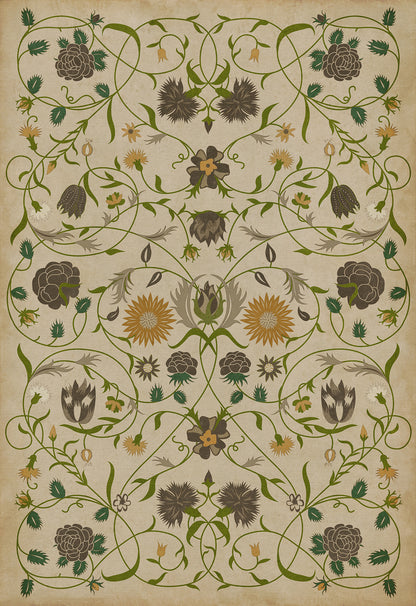 Vintage Vinyl Rug - Floral - Martha