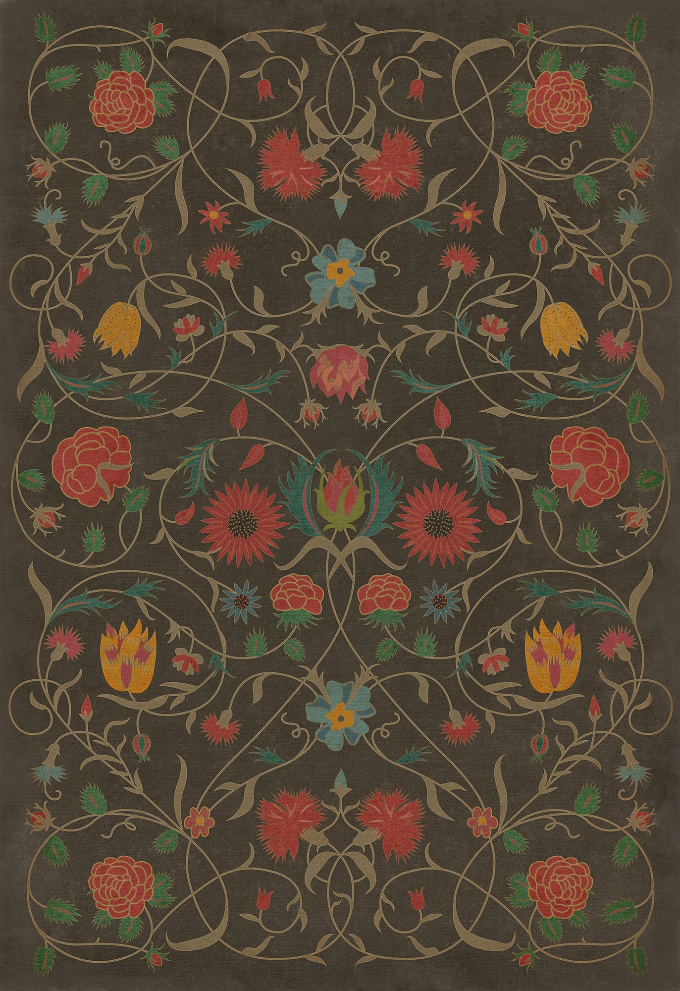 Vintage Vinyl Rug - Floral - Susannah