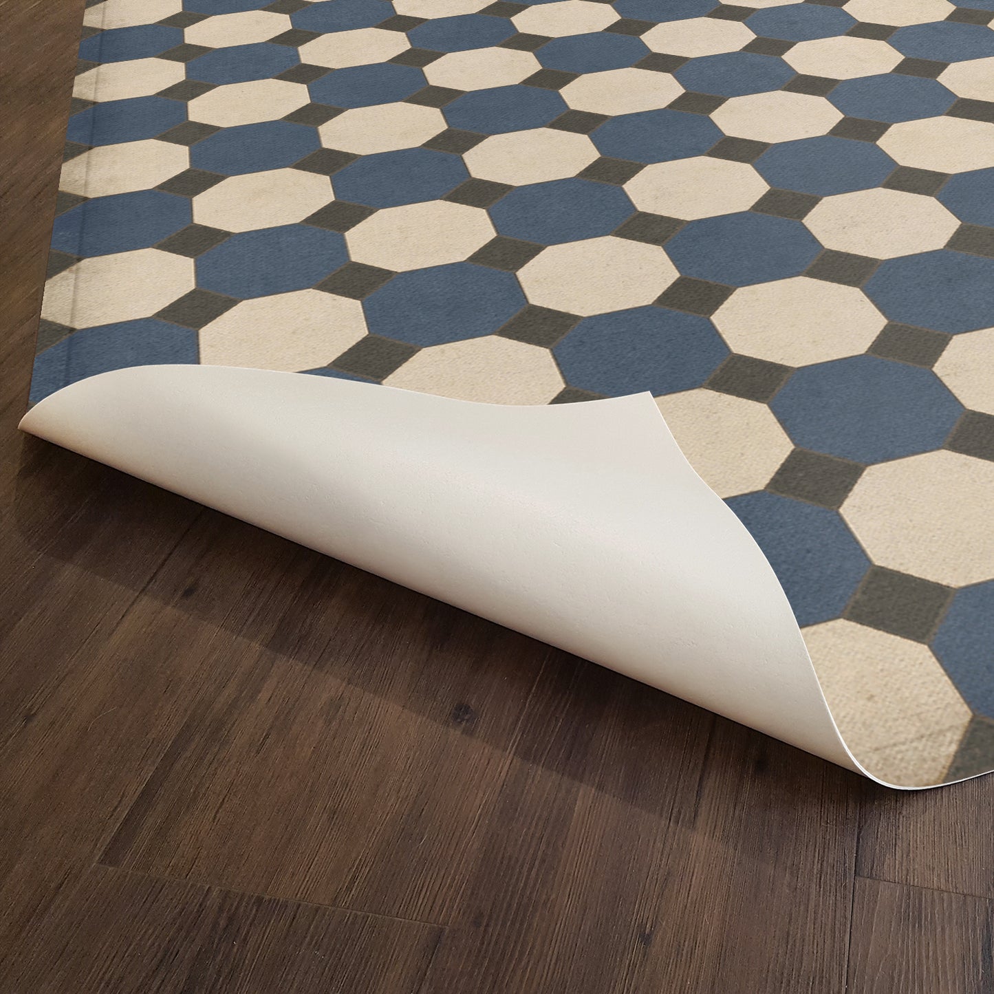 Vintage Vinyl Rug - Octagons - Washington