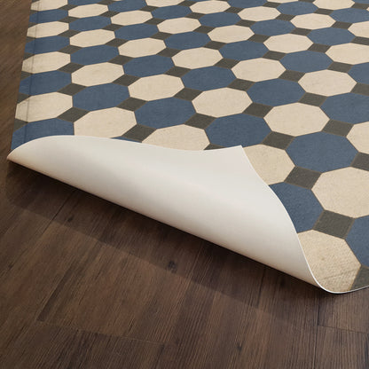 Vintage Vinyl Rug - Octagons - Washington