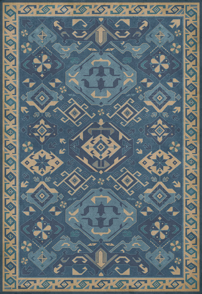 Vintage Vinyl Rug - Traditional - Indigo
