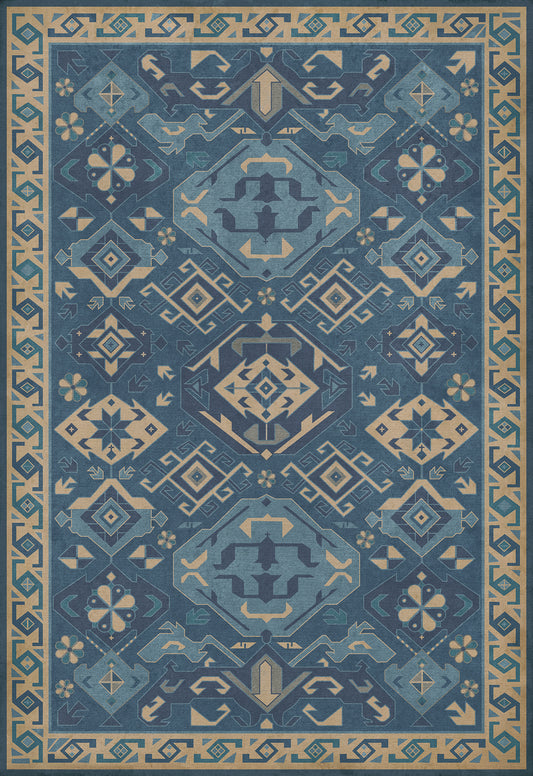 Vintage Vinyl Rug - Traditional - Indigo