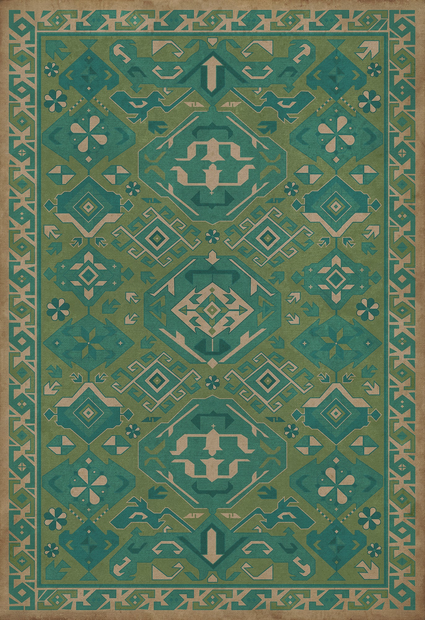 Vintage Vinyl Rug - Traditional - Mint