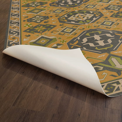 Vintage Vinyl Rug - Traditional - Mustard
