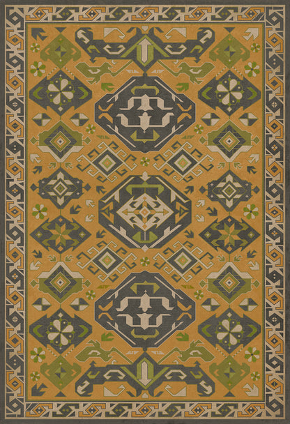 Vintage Vinyl Rug - Traditional - Mustard