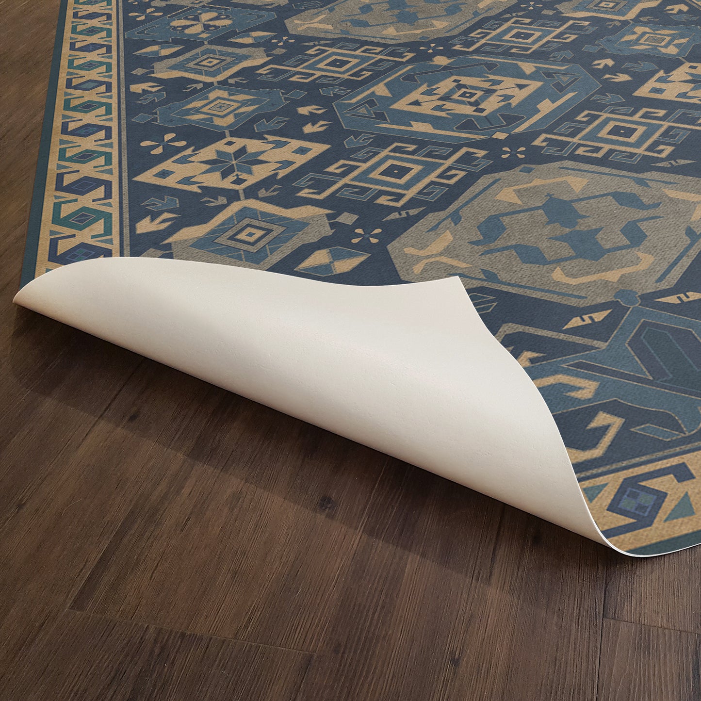 Vintage Vinyl Rug - Traditional - Nankeen