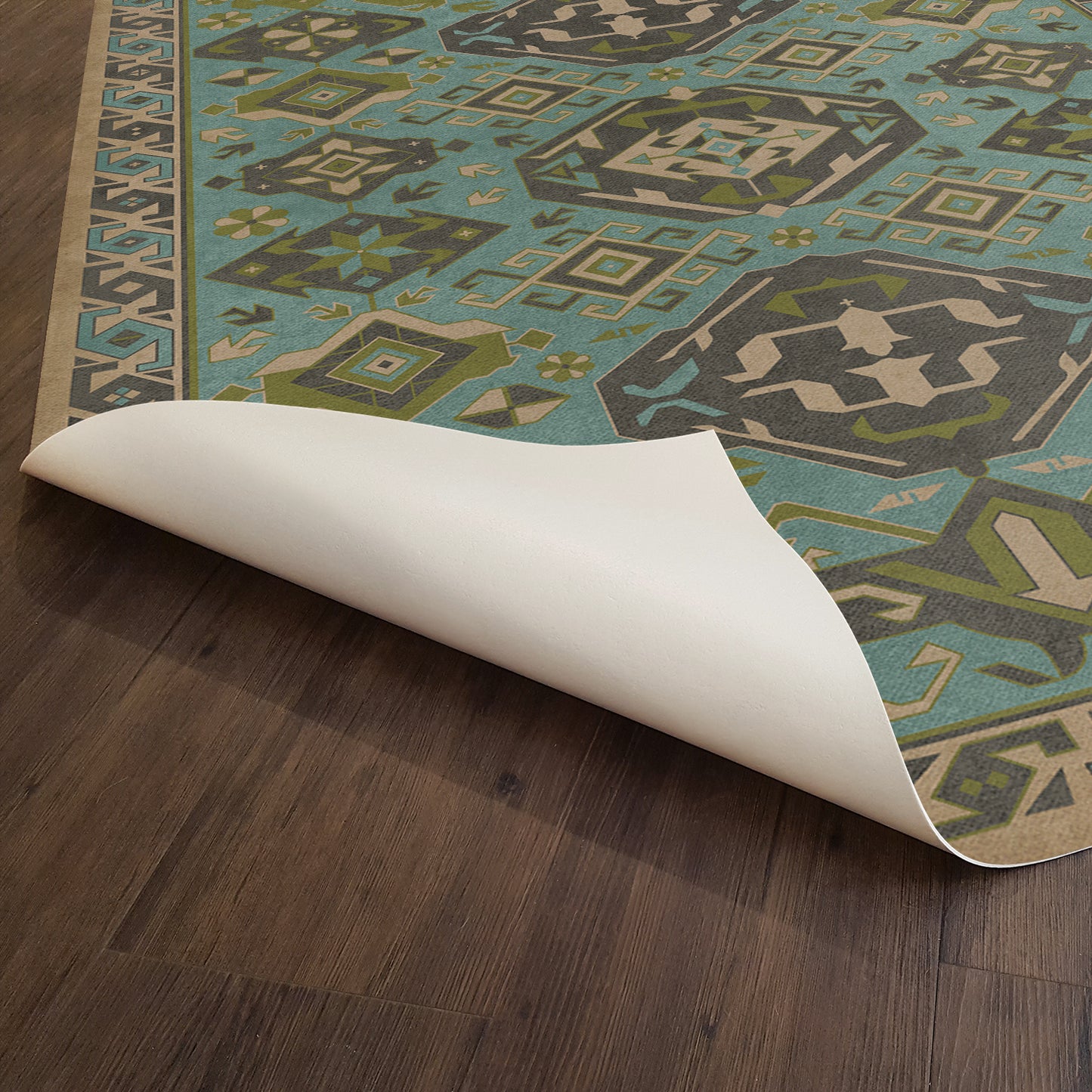 Vintage Vinyl Rug - Traditional - Stone Blue