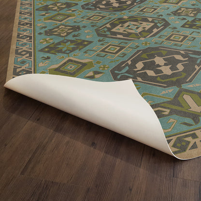 Vintage Vinyl Rug - Traditional - Stone Blue