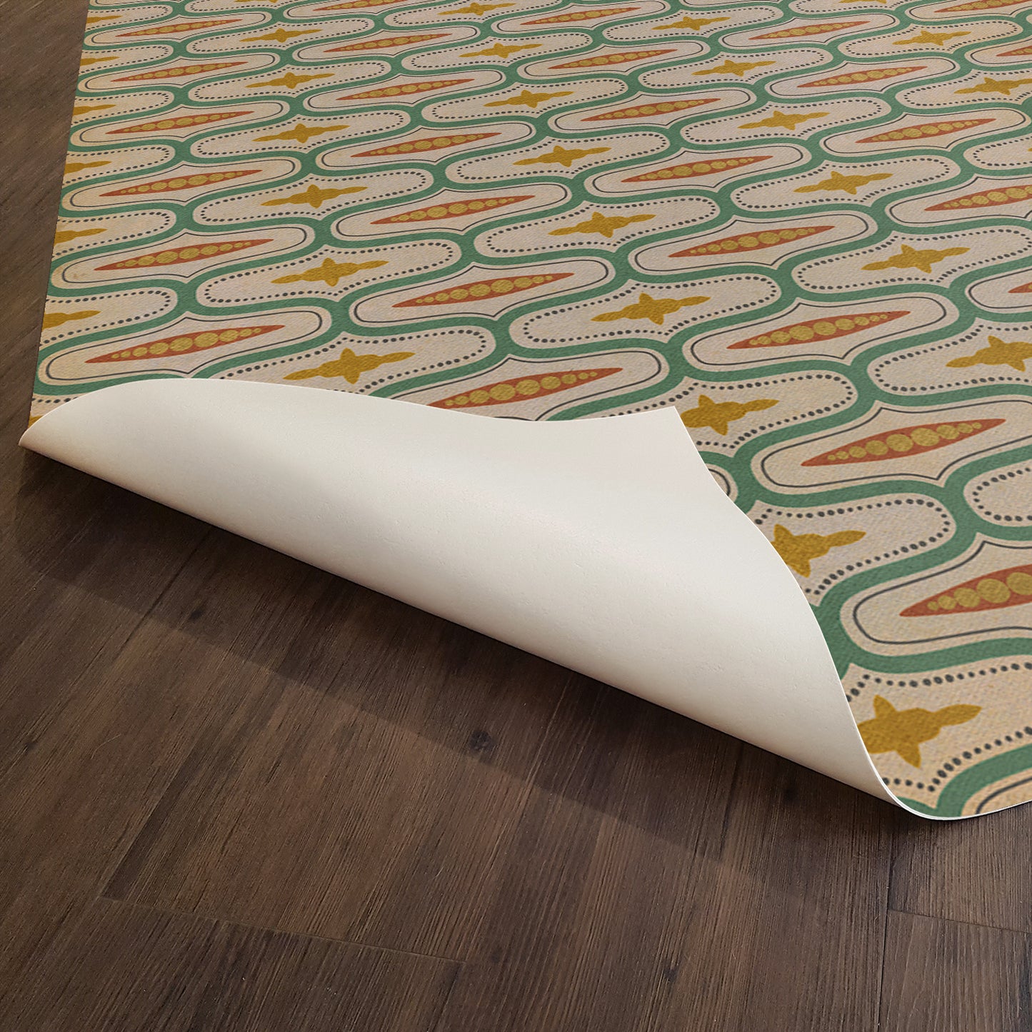 Vintage Vinyl Rug - Wavy Lines - Austen