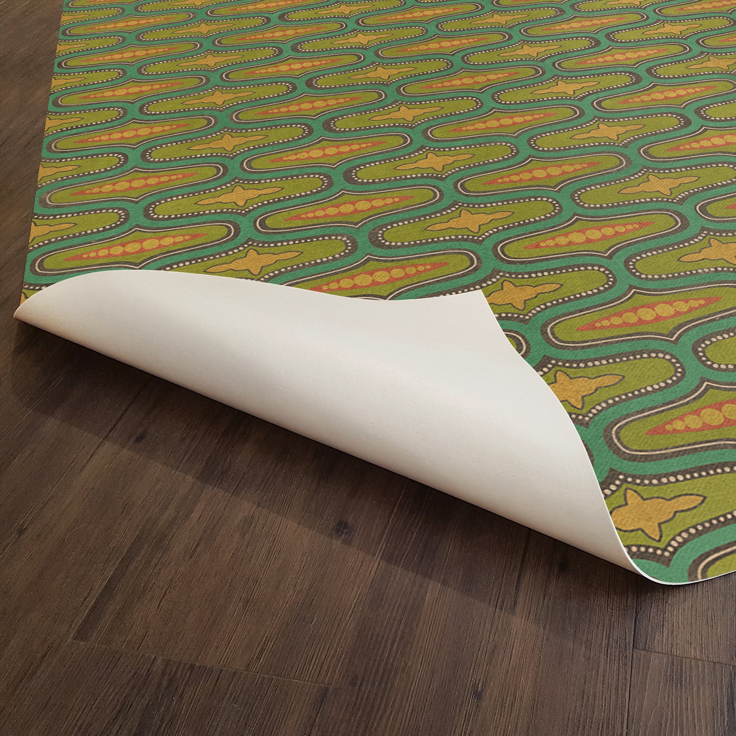 Vintage Vinyl Rug - Wavy Lines - Defoe