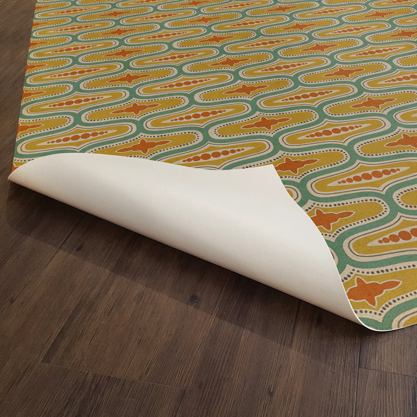 Vintage Vinyl Rug - Wavy Lines - Fielding