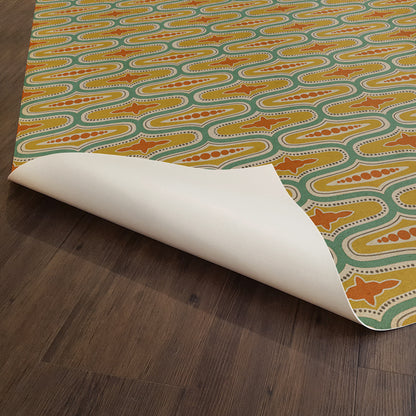 Vintage Vinyl Rug - Wavy Lines - Fielding