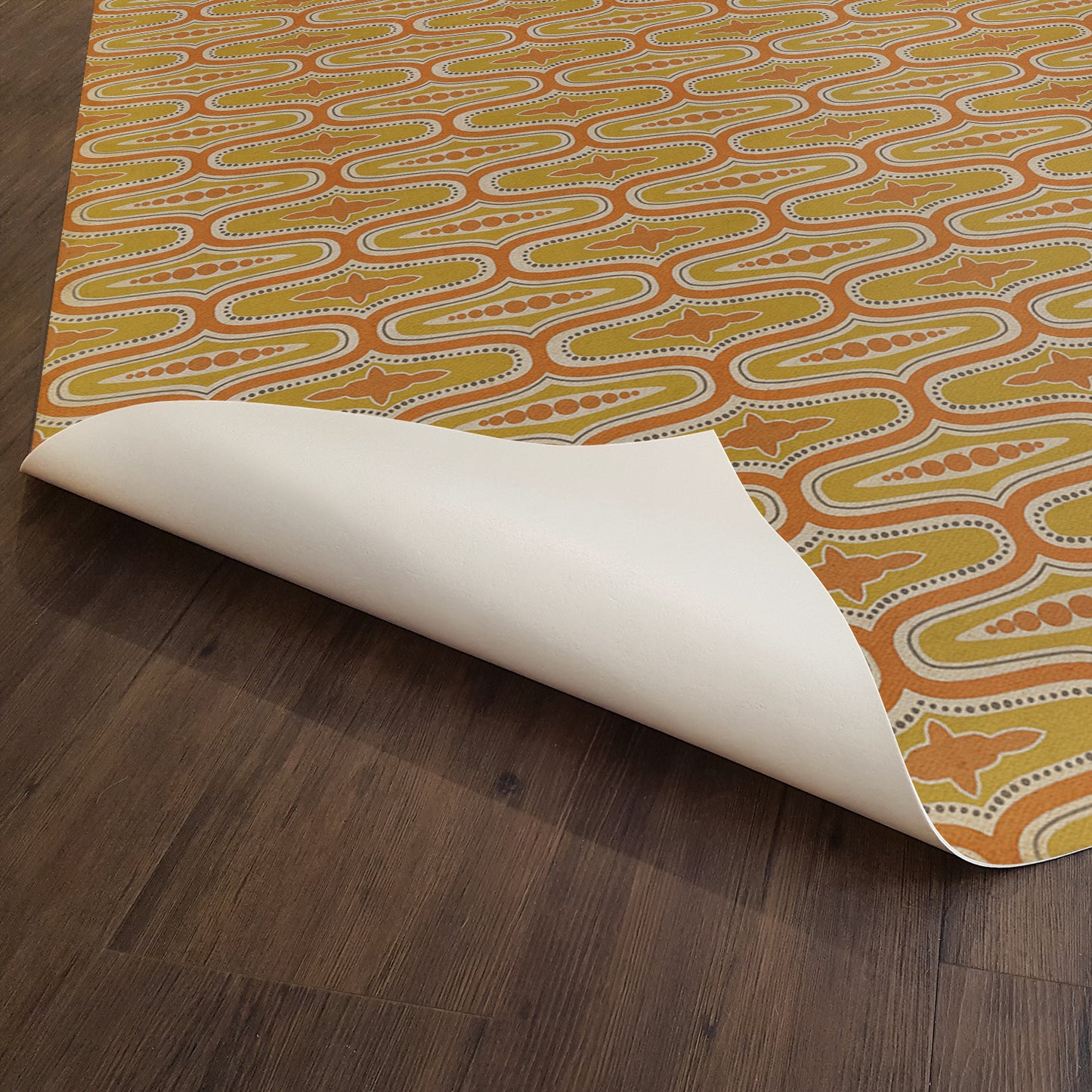 Vintage Vinyl Rug - Wavy Lines - Goldsmith