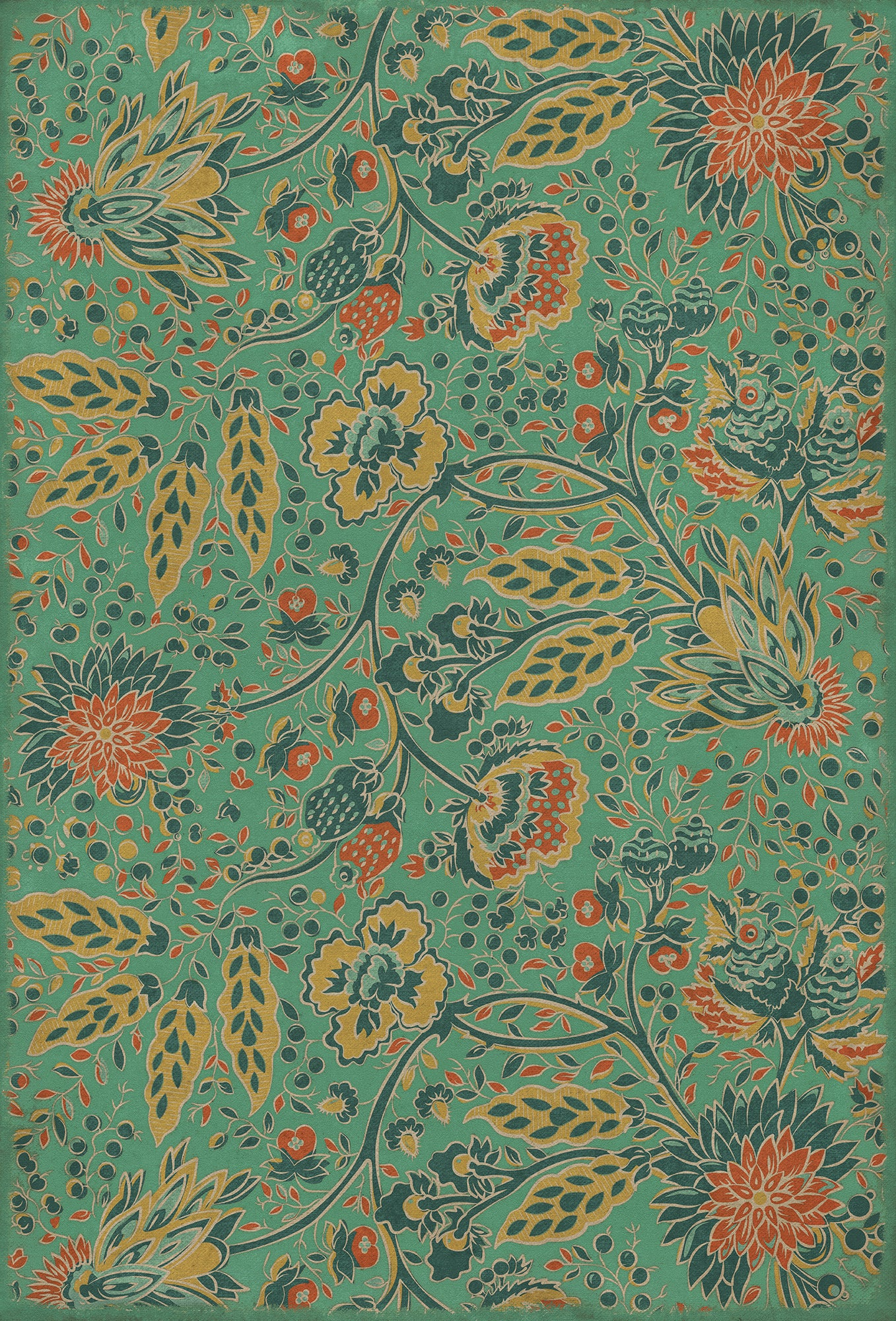 Vintage Vinyl Rug - Garden Gate - How happy is the little Stone