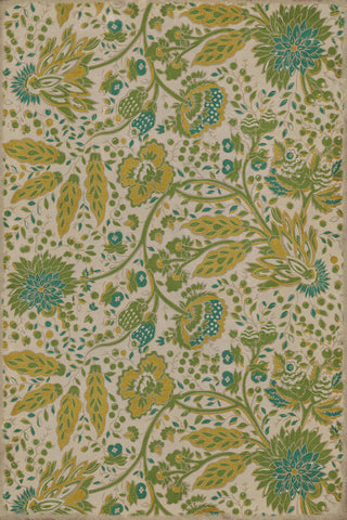 Vintage Vinyl Rug - Garden Gate - Summer Wind