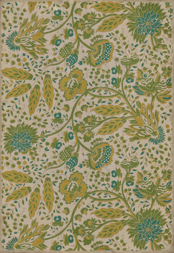 Vintage Vinyl Rug - Garden Gate - Summer Wind