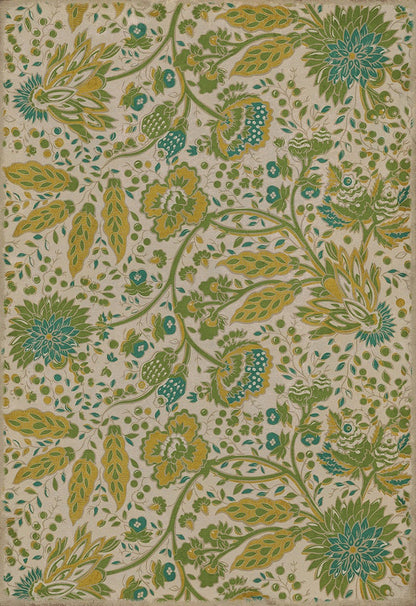 Vintage Vinyl Rug - Garden Gate - Summer Wind
