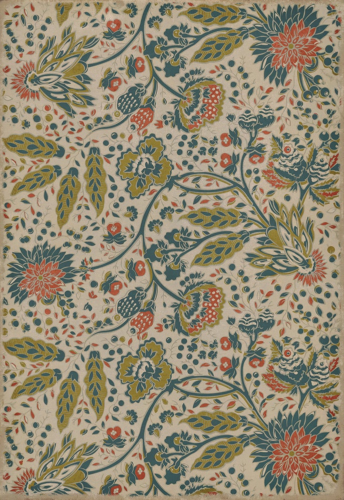 Vintage Vinyl Rug - Garden Gate - What the Birds Said
