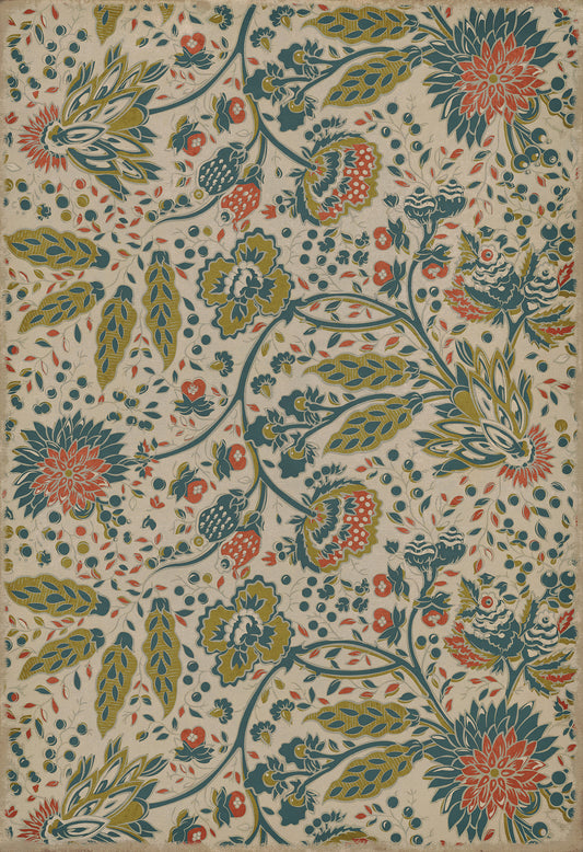 Vintage Vinyl Rug - Garden Gate - What the Birds Said