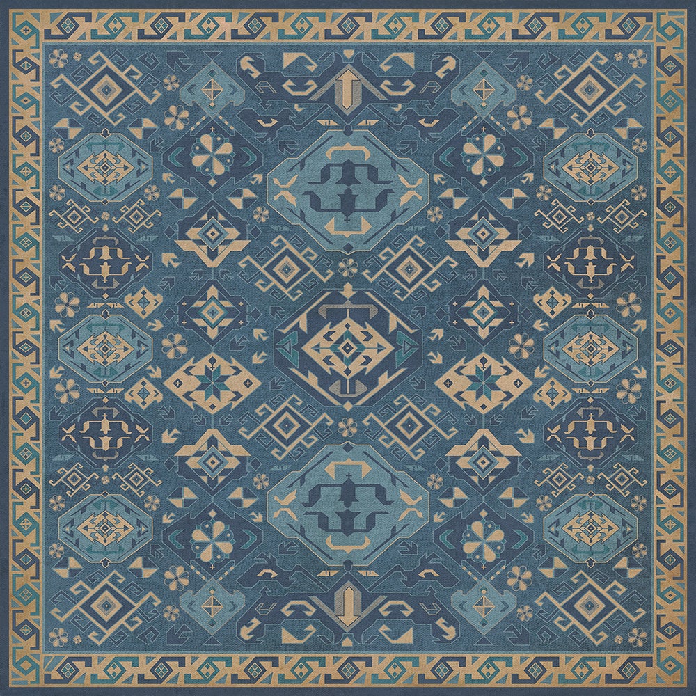 Vintage Vinyl Rug - Traditional - Indigo