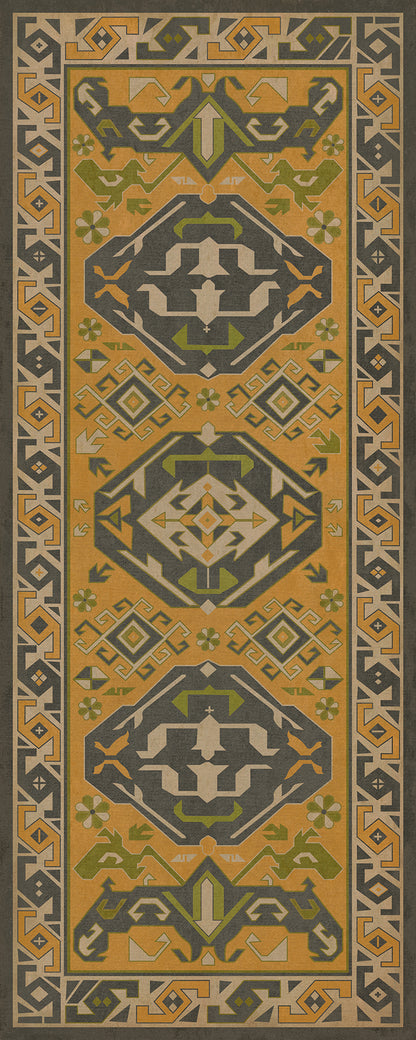 Vintage Vinyl Rug - Traditional - Mustard
