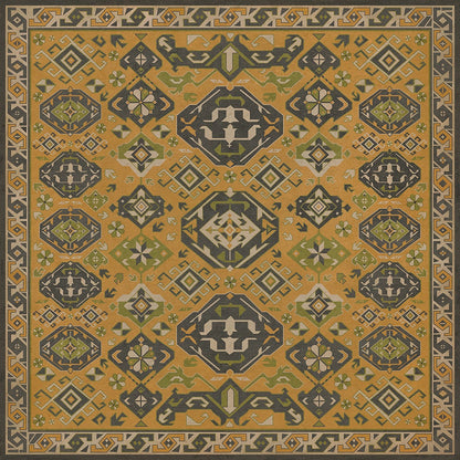 Vintage Vinyl Rug - Traditional - Mustard