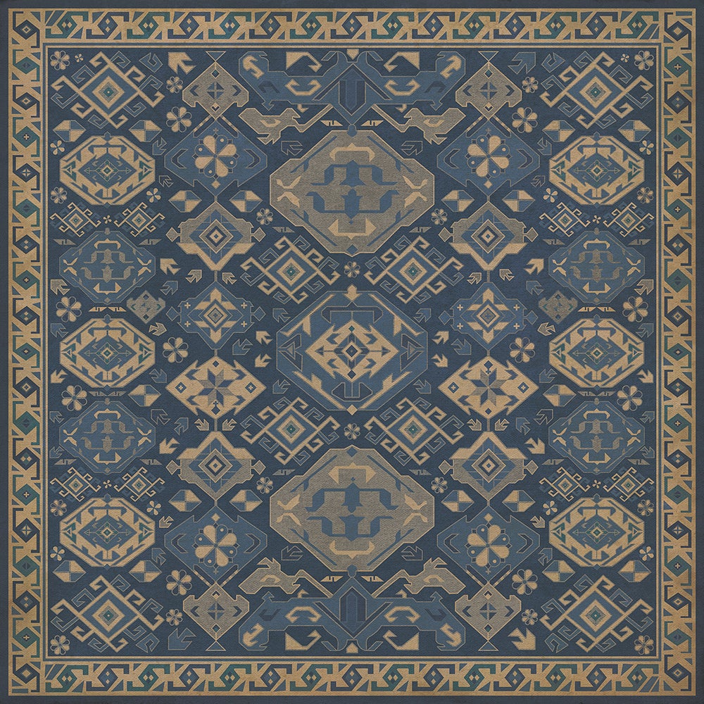 Vintage Vinyl Rug - Traditional - Nankeen