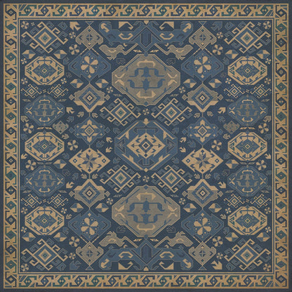 Vintage Vinyl Rug - Traditional - Nankeen