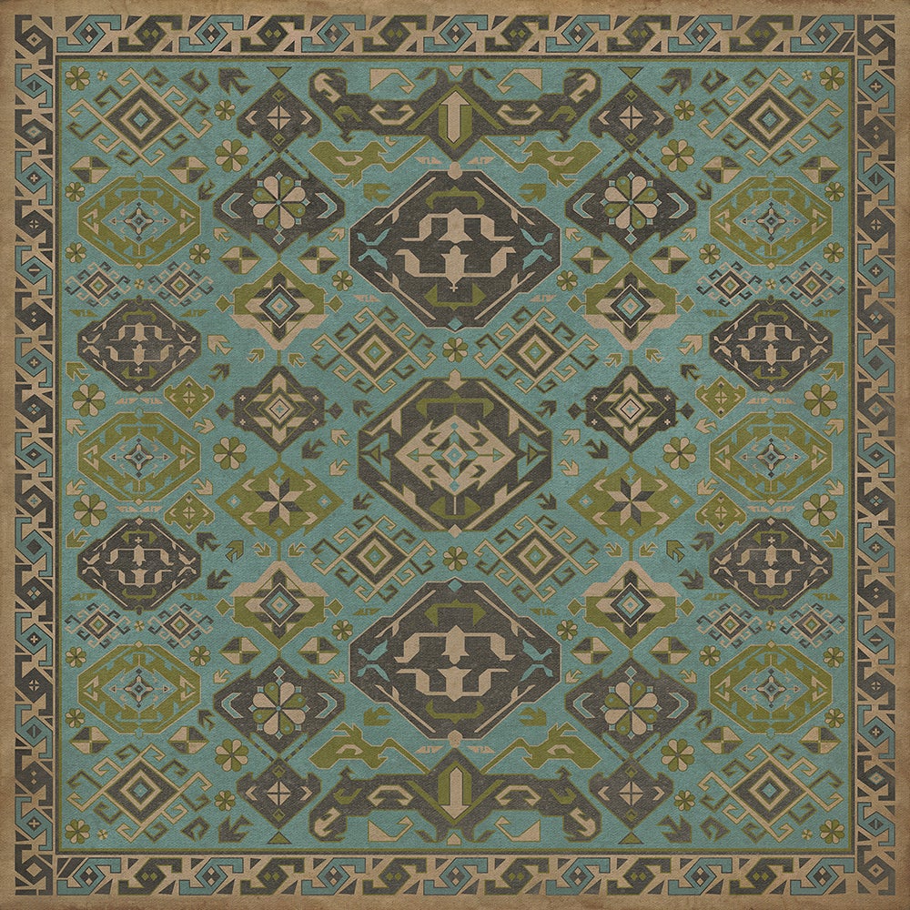 Vintage Vinyl Rug - Traditional - Stone Blue
