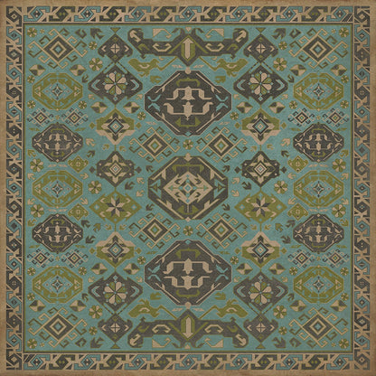 Vintage Vinyl Rug - Traditional - Stone Blue
