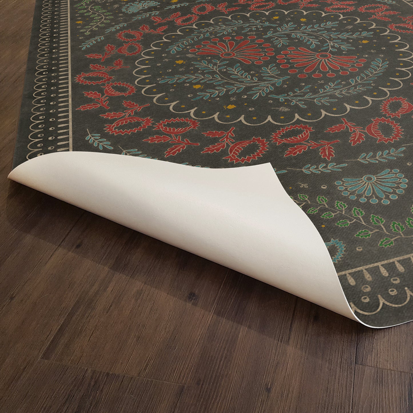 Vintage Vinyl Rug - Cozens - Down in a Leafy Dell