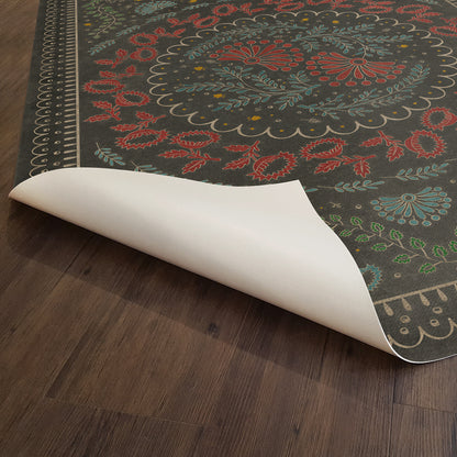 Vintage Vinyl Rug - Cozens - Down in a Leafy Dell