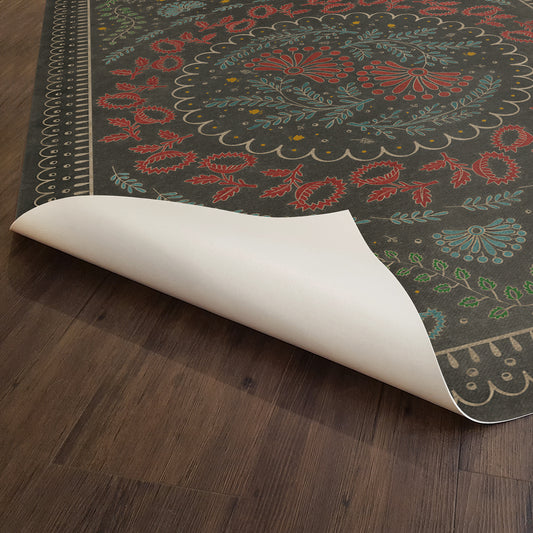 Vintage Vinyl Rug - Cozens - Down in a Leafy Dell