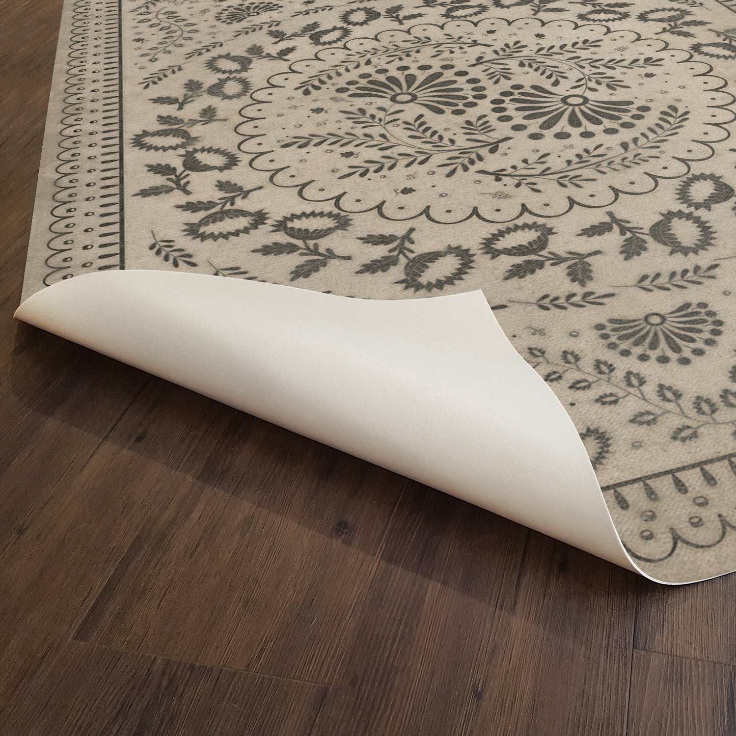 Vintage Vinyl Rug - Cozens - Over the Hills and Far Away