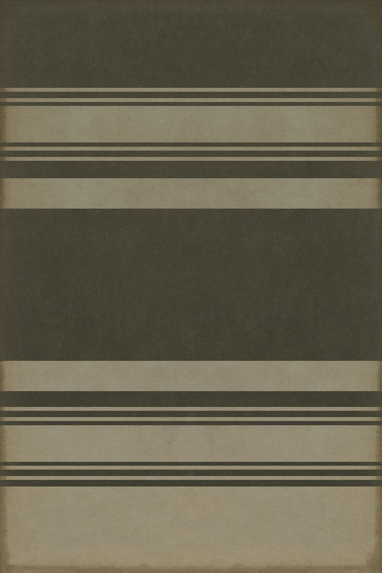 Vintage Vinyl Rug - Pattern 50 - Organic Stripes Black and Tan