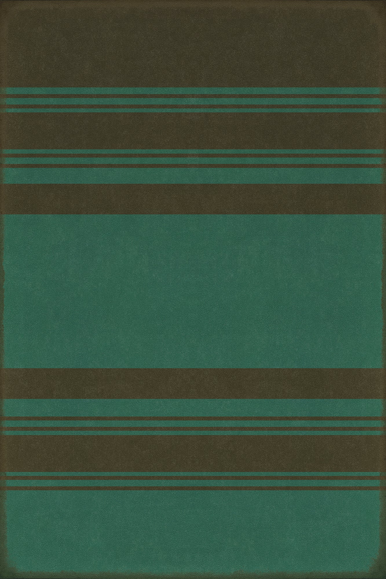 Vintage Vinyl Rug - Pattern 50 - Organic Stripes Black and Teal