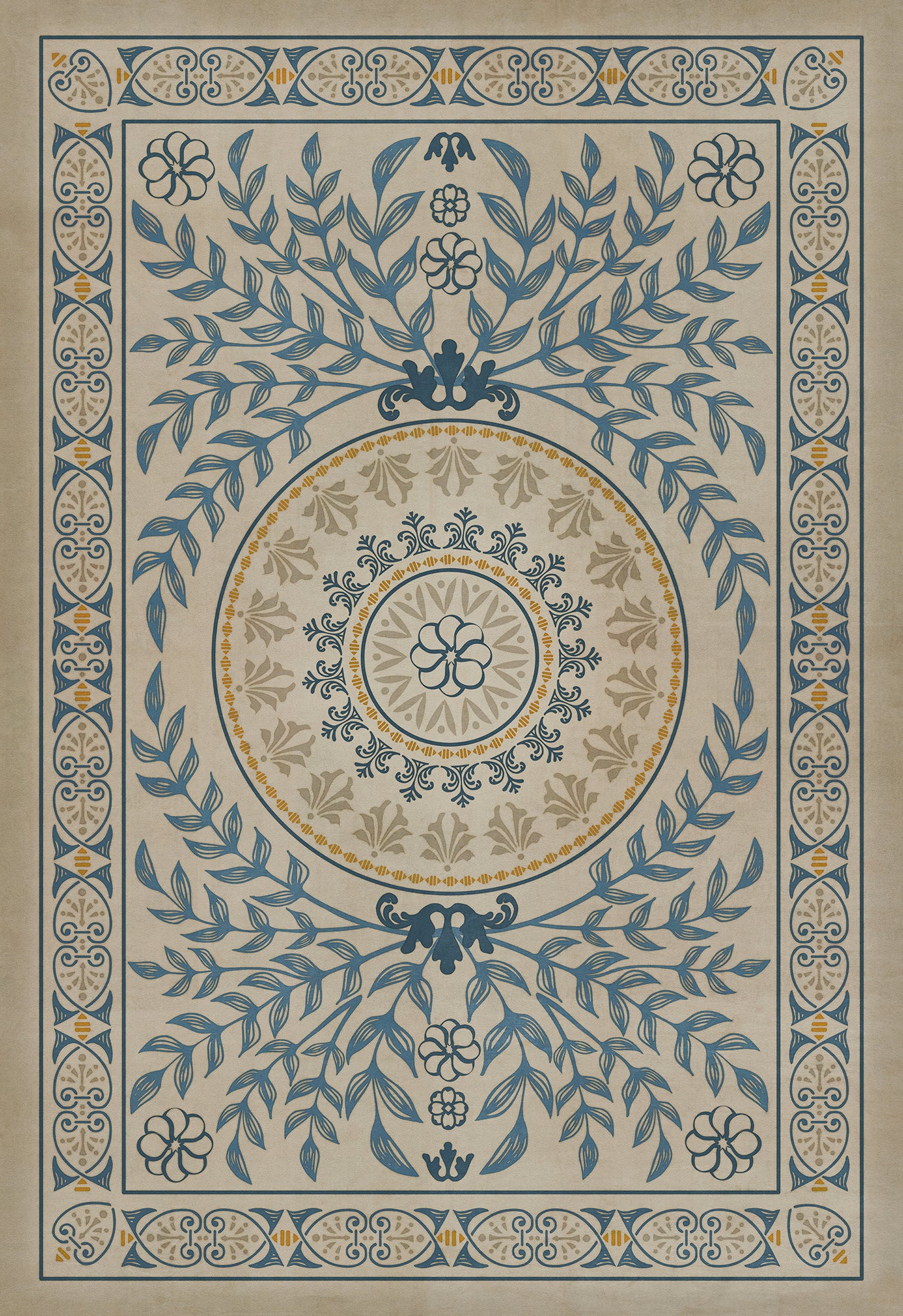 Vintage Vinyl Rug - Pattern 40 - Villa dEste