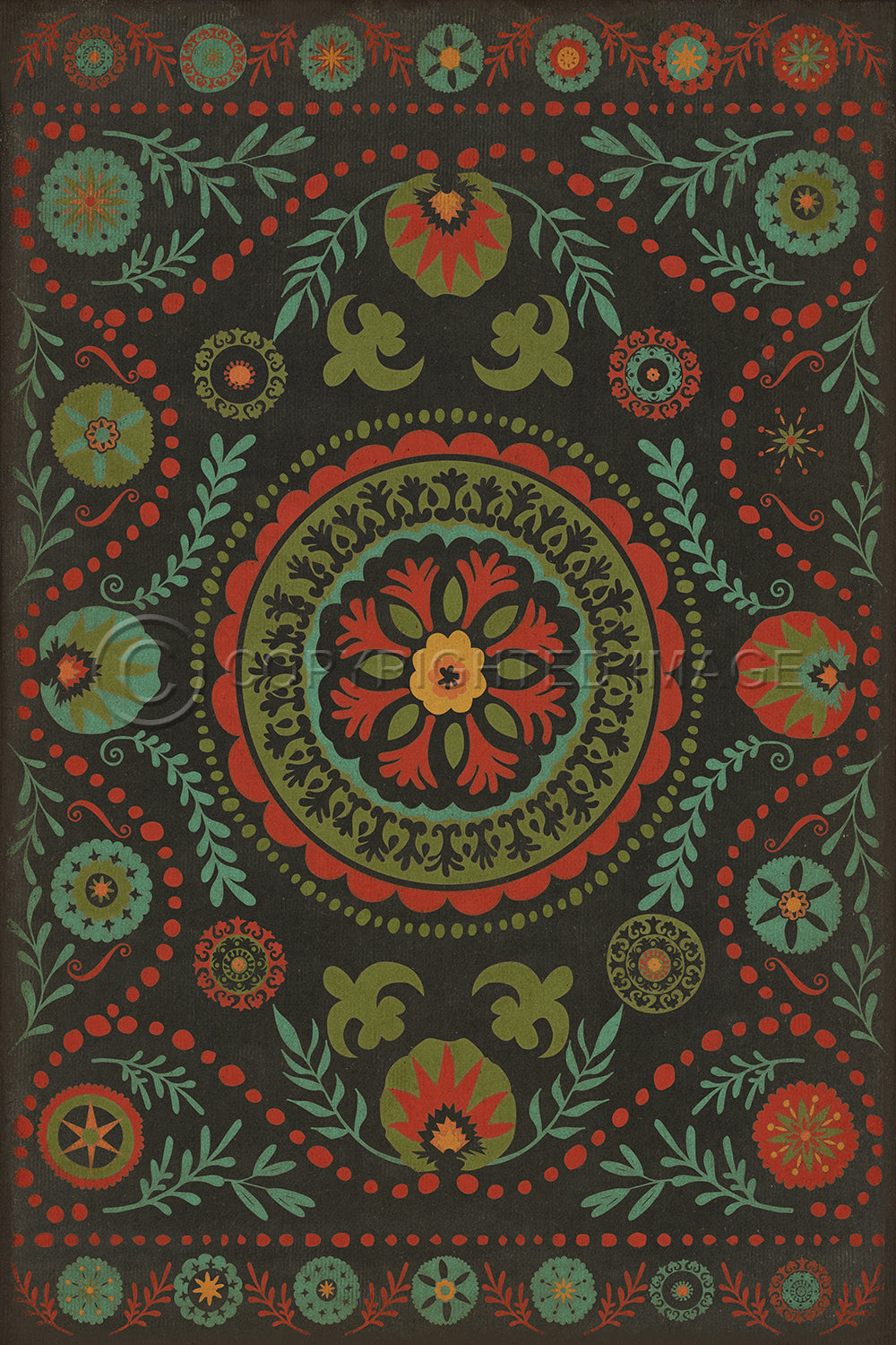 Vintage Vinyl Rug - Pattern 38 - State of Mind